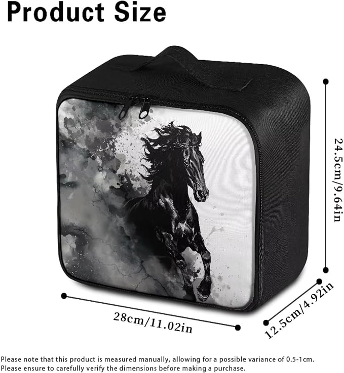Rnyleeg Black Horse First Aid Kit Bag Empty First Aid Bag for Home Car Medical Kit Empty First Responder Bag Travel Medicine Bag Organizer