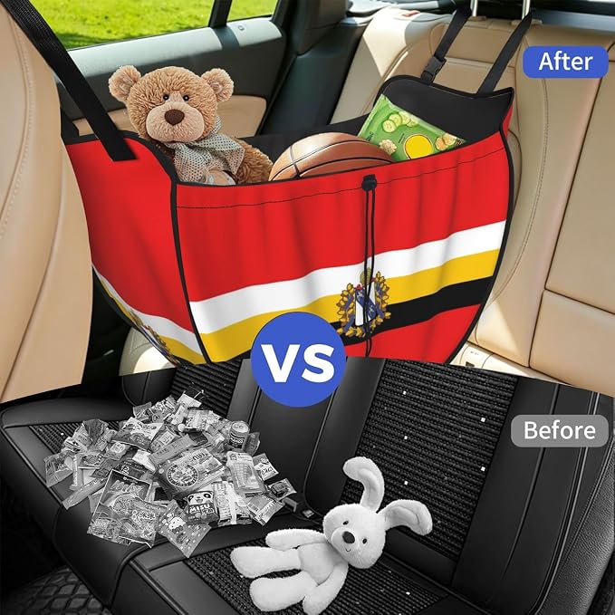 Flag of Kursk Car Seat Organizer-Backseat Storage Bag for Travel | Waterproof Durable. Holds Snacks Gear Essentials. Fits Most Cars.