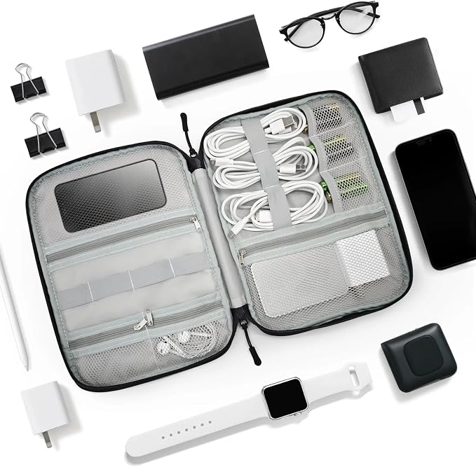 Custom Electronics Organizer Pastel Butterfly Travel Cable Pouch Large Tech Accessories Case Waterproof Cord Storage Bag for Power Bank Charger Phone Earphone