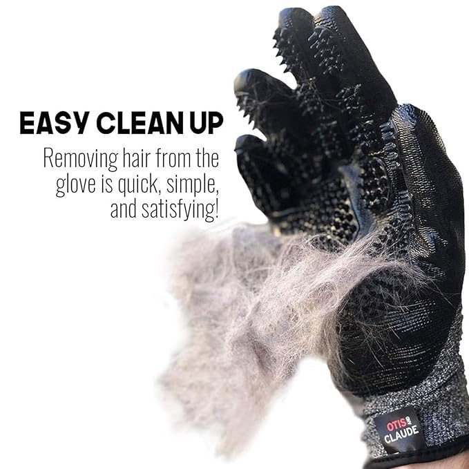 Pet Grooming Gloves for Dogs and Cats Deshedding Brush and Bathing Mitt with Soft Rubber Tips Gentle Massage Tool Removes Loose Hair Dirt and Dander Reduces Shedding Easy to Clean