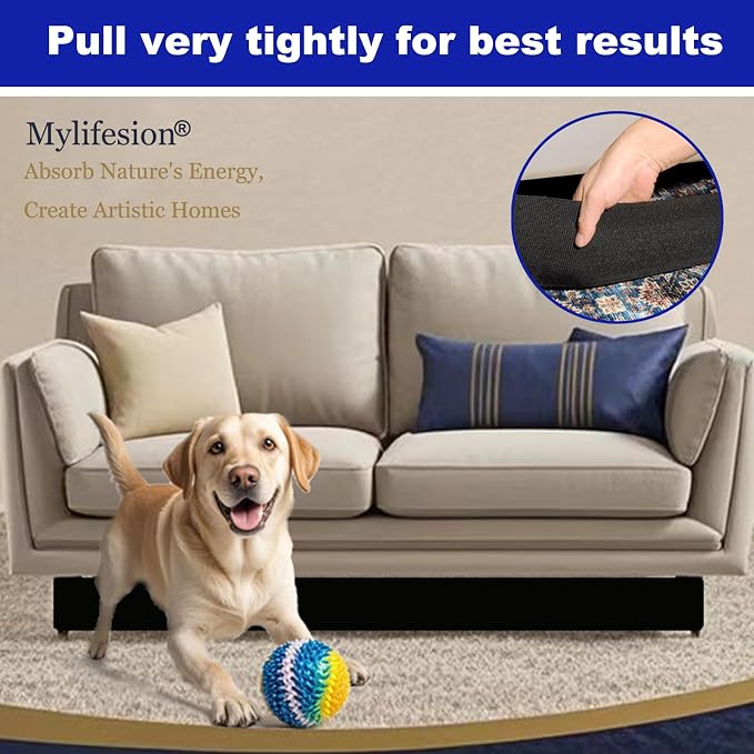 Under Couch Bed Blocker for Kids and Pets Toys, 123" L x 5" H, Easy Install | Under Sofa Barrier for Dogs, Cats and robot vacuums, Gap Filler for Furniture