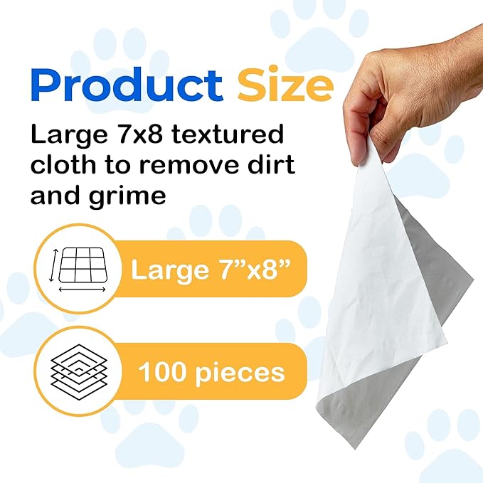 SONO Dog Wipes with Aloe & Chamomilla - Gentle Pet Wipes for Paws, Butt, Face & Body - Cleaning, Deodorizing, Puppy & Cat Friendly - Unscented, 100 Count