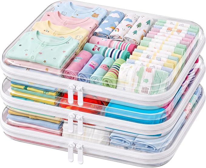 3PCS Clear Hard Shell Zipper Case Large14*12*2in,Travel Toiletry Makeup Bag | PET Hard Clear Zipper Pouches,Crush-Proof Waterproof Cosmetic Bag Organizer for Travel,Home Storage Box,Daily Essentials,3L