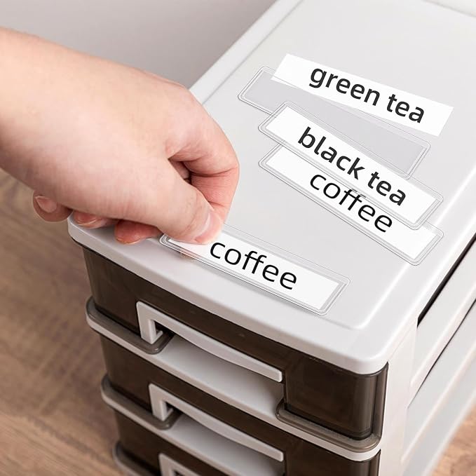 40 Pack Self Adhesive Label Holders Adhesive Clear Shelf Tag Plastic Index Card Pockets for Mailbox Bookshelf Supermarket Storage Bins Label Holder Library Shelf Labels Holder Index Label Pockets