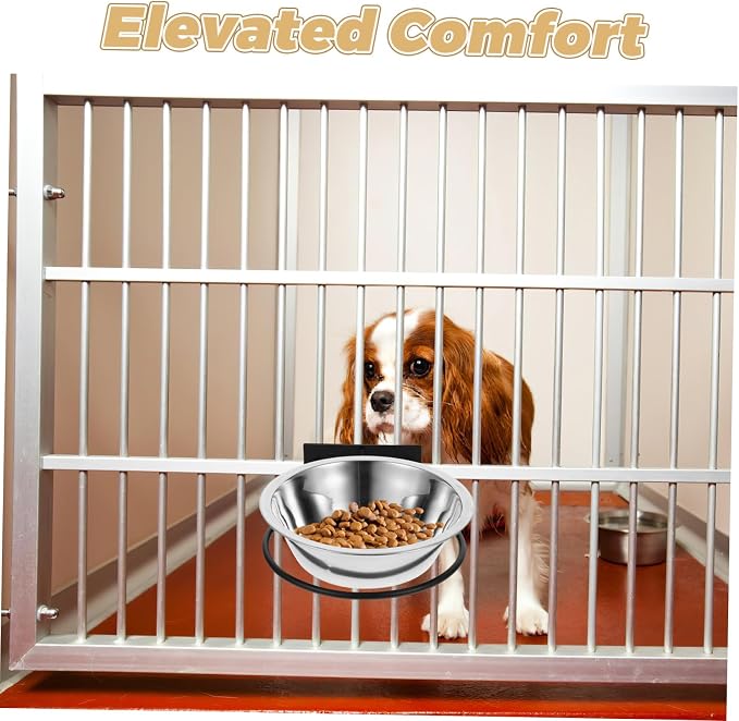 Toddmomy Elevated Wall-Mounted Dog and Cat Feeder Stainless Steel Bowls Space-Saving Design for Comfortable Mealtime Versatile Pet Feeding Station for Pets