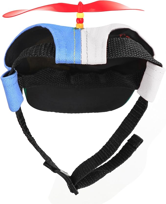 Pet Propeller Hat - Colorful Rainbow Helicopter Hat, Adjustable Cute Baseball Cap with Removable Propeller for Small Medium Dogs & Cats (Sizes S/L)