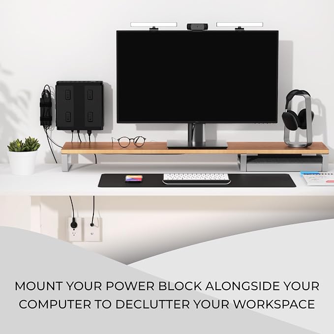HumanCentric Universal Small Mounting Bracket for Small Devices | Fits Modems, Power Blocks, Mount on Wall or Under Desk, Vertically or Horizontally