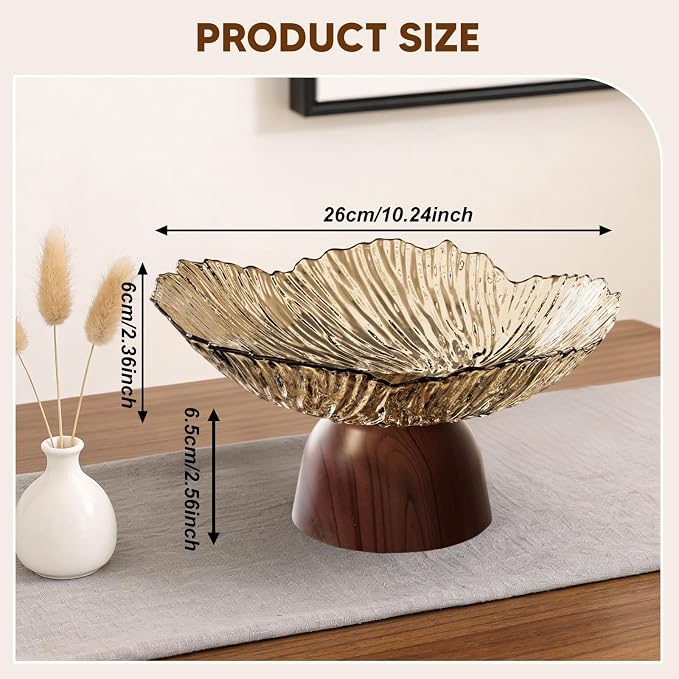 Pedestal Fruit Bowl: Elegant Fruit Bowl with Stand, Decorative Serving Tray And PET Organizer for Dining And Home Parties, gold