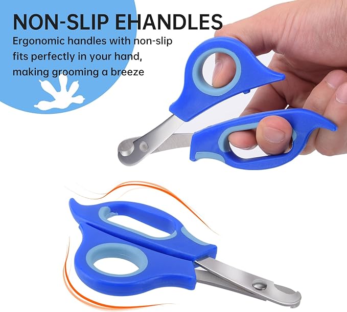 KEUYE Bearded Dragon Nail Clippers,Stainless Steel Bearded Dragon Toe Nail Clippers with Precise Angled Edges (Blue)