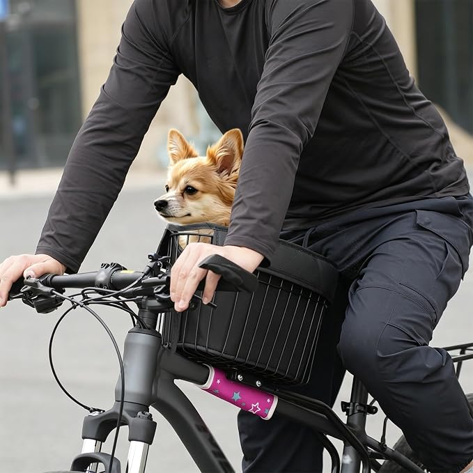 Front-Mounted Bicycle Pet Basket, Detachable Bike Basket