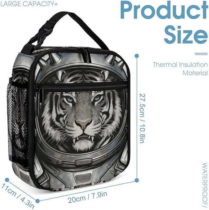 Colored Astro Pet Lunch Box Insulated Small Durable Handbag | Portable Organizer Lunch Bag Reusable Large Capacity Lunch Tote Bags with Mutiple Pockets for Work Office Travel Picnic