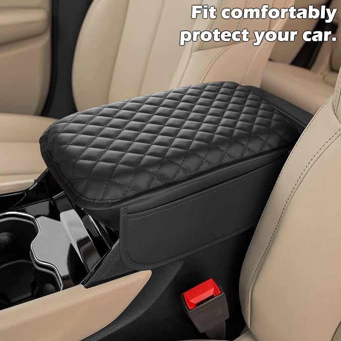 Center Console Cover for Jeep Grand Cherokee L 2021-2025 2026 Accessories Armrest Cushion Cover Nappa Leather Middle Console Covers for Grand Cherokee L Console Cushion Pad Anti-Scratch