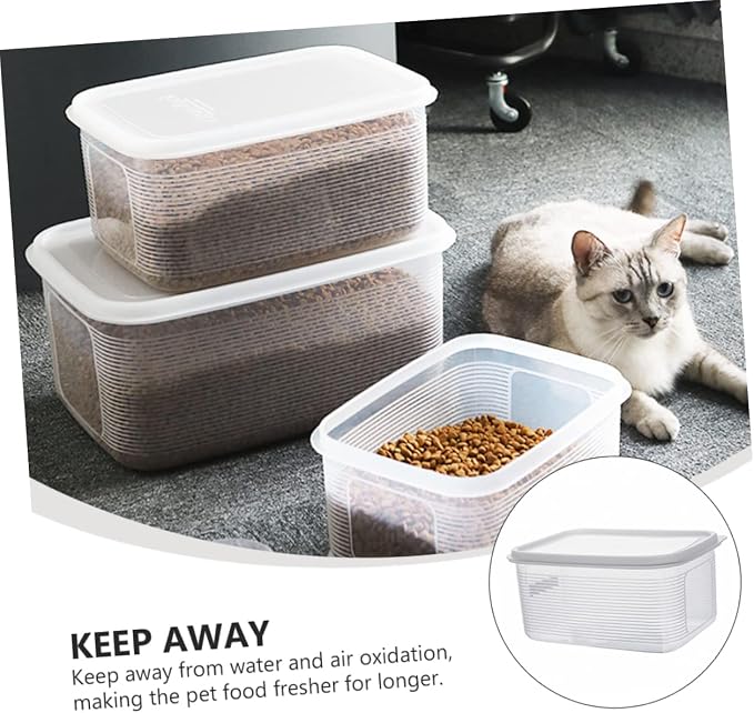 BESPORTBLE Multi-purpose Airtight Pet Food Storage Container Capacity Transparent Design Moisture Dog and Cat Food Organizer for Dry and Snacks