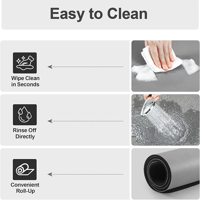 Ecotrim Coffee Mats for Coffee Bar Accessories, Grey 17" x 31.5"