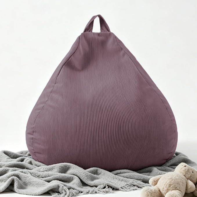 LPMOERA Stuffed Animal Storage Soft Bean Bag Cover No Filler Dusty Pink | Skin-Friendly,Portable,Wide Easy-Load Opening,Hidden Zipper,Decorative Organizer