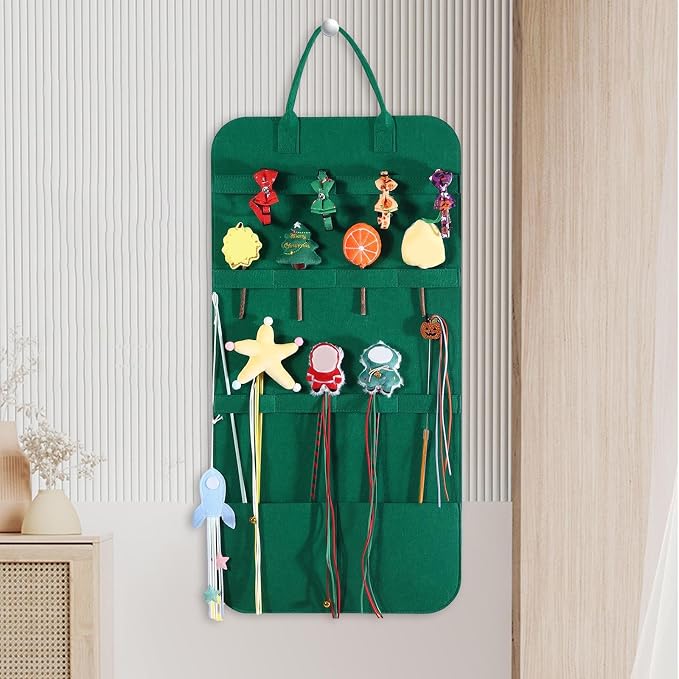 Cat Teaser Toy Storage Bag for Indoor Cats Foldable Pet Supplies Organizer Pet