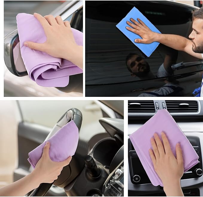 5 Pack Shammy Towel for Car,Chamois Cloth,Shamies Towels for Cars,Dog Towels for Drying Dogs Bagged (23.6"X15.7")