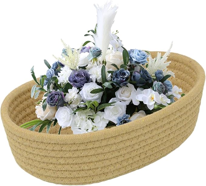 Dog Toy Basket - Handmade Storage Organizer | Dog toy basket with handmade woven design, decorative storage organizer for pet supplies, spacious capacity