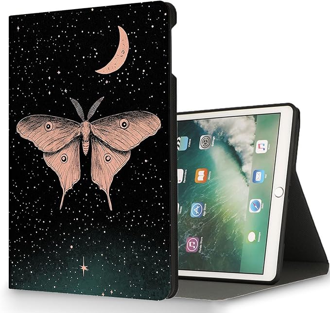 for Microsoft Surface Go 4/3/2/1-10.5" 2021 Tablet Case,Auto Wake/Sleep,Adjustable Stand Protective Cover - Moth Starry Sky