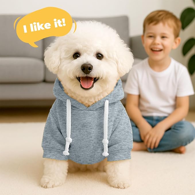 PETCARE Basic Dog Hoodie Sweaters for Small Medium Large Dogs Cats Puppy Clothes Soft Warm Fleece Dog Hoodies Sweatshirt with Small Pockets Fall Winter Chihuahua Dachshund Golden Retriever Outfits