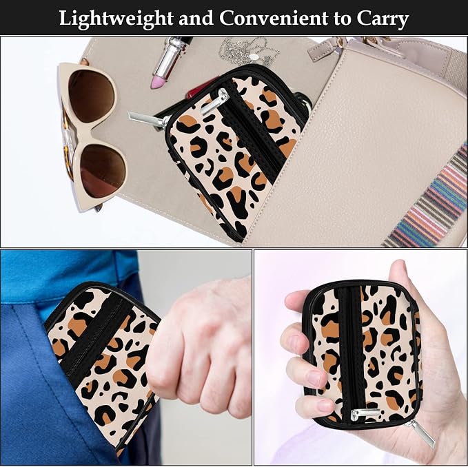 Serfeymi Weekly Travel Pill Organizer Pill Case for Purse with Removable 7 Day Pill Box, Fashionable Travel Medicine Organizer Pill Container for Medicine, Vitamin, Supplement - Brown 02 + Pill Box