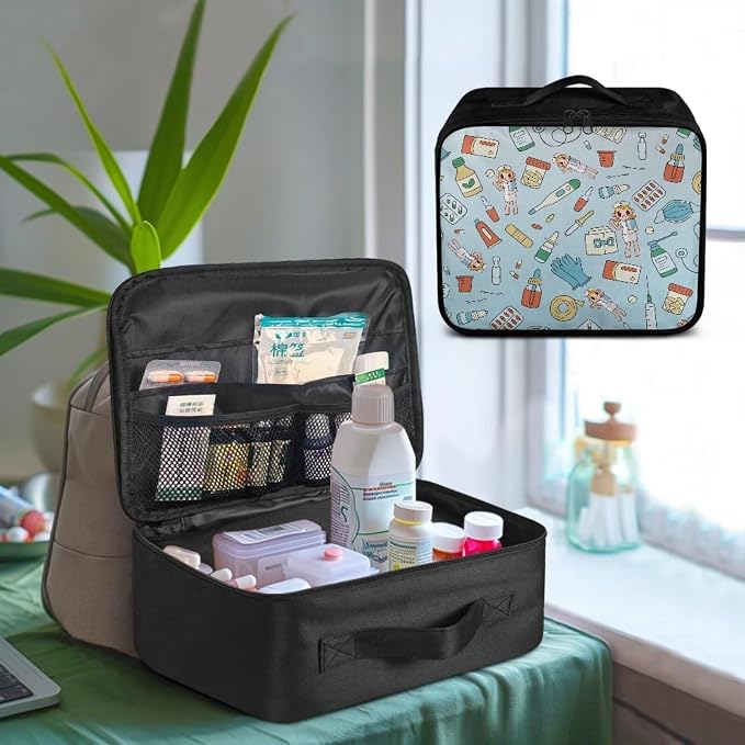 Nurses First Aid Bag Empty Travel Medicine Bag College Kids Medical Equipment Bag Cute First Aid Pouches Empty Medium First Aid Medical Kit Accessory Pouches Organizer Bag