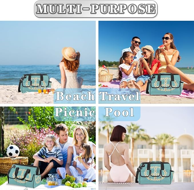 Floral Peace Sign Heavy Duty Tool Bag 14.8 Inch Daisy Portable Soft Tool Box Organizer Storage with Adjustable Shoulder Strap