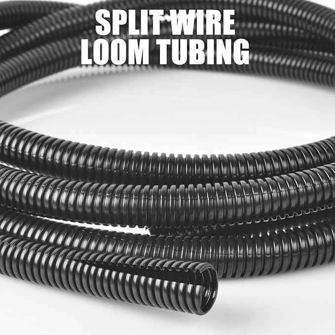 1 Inch Wire Loom Split Tubing - 10 ft Cord Protector Electric Wires Covers, Automotive Wire Flexible Conduit
