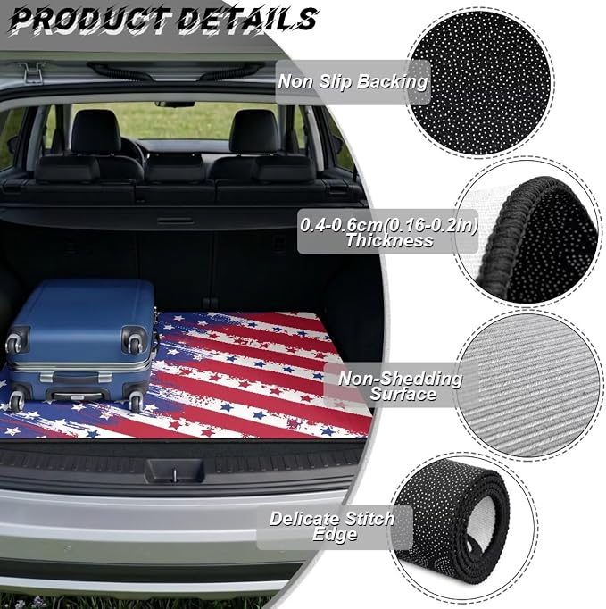 Howilath USA Flag Car Cargo Liner 29"x39" Trunk Mats for Cars, Trunk Liners for Cars Rear Cargo Cover, Universal Fit Vehicle Interior Accessories