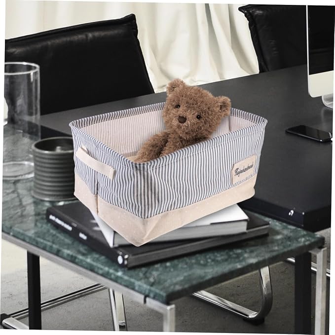 Alipis Portable Foldable Cloth Storage Basket for Pet Striped Organizer for Home Nursery and Playroom Versatile Sundry Container for Easy Storage and Organization
