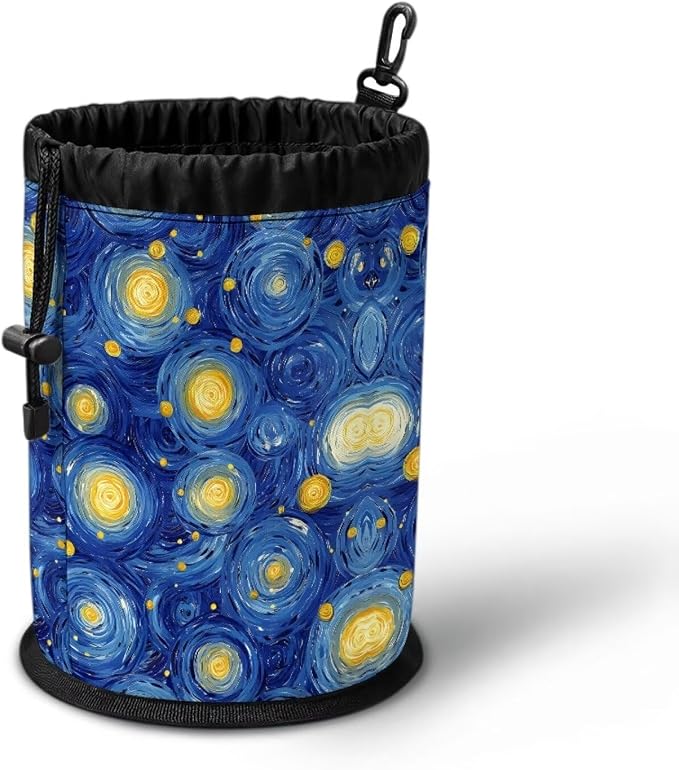 Moon Star Clothespin Bag with Drawstring Closure, Laundry Peg Organizer Pouch with Multi-Hanging Loop, Portable Storage for Clips, Perfect for Drying Rack, Camping, Home