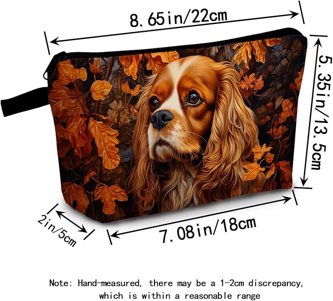 Cavalier King Charles Spaniel Makeup Bag for Women Travel Cosmetic Organizer Bag Teacher Appreciation Gifts Small Zipper Toiletry Bag