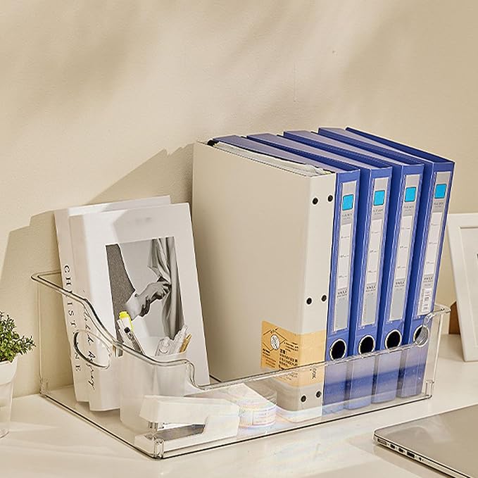 Book Organizer with Wheels, Multifunction Kitchen Storage Utility Rolling Cart, Portable Rolling Book Box Standing Magazine Storage Bookcase, Under Bed Toy Storage Wheeled Arrangement Can for Book