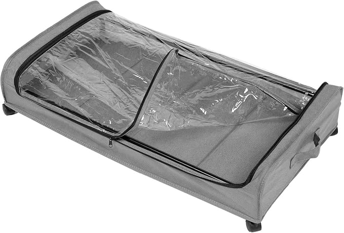 Angoily Bed Storage Pull-out Organizer for Clothes Shoes and Toys Frame Lid Space-saving Rolling Storage for Bedroom and Closet