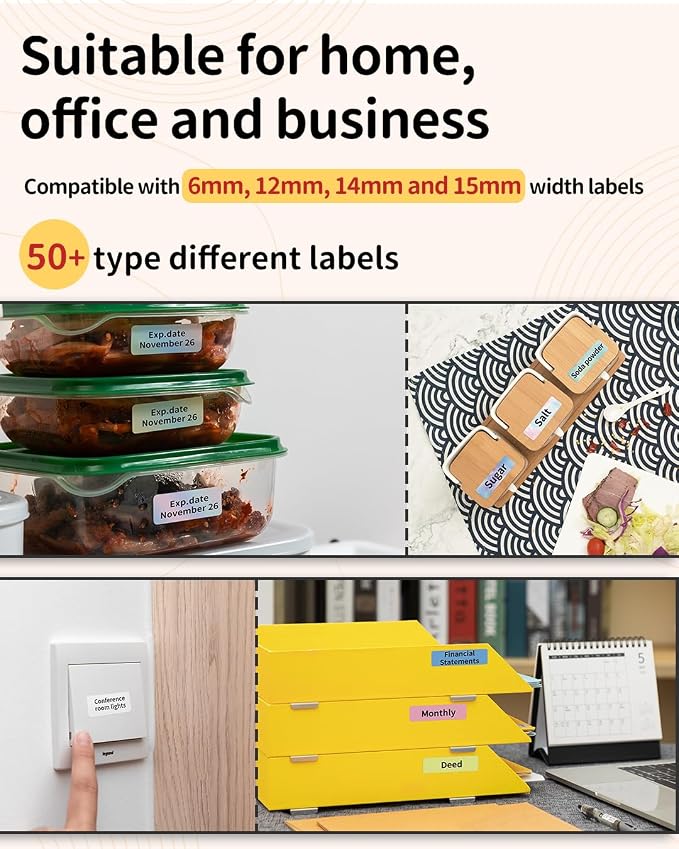Phomemo D30 Portable Thermal Printer, Handheld Bluetooth Mini Label Makers | Label Maker Machine with Tapes, Rich Templates Fonts Icon, Small Label Printer with Name Labels, Rechargeable for Home School