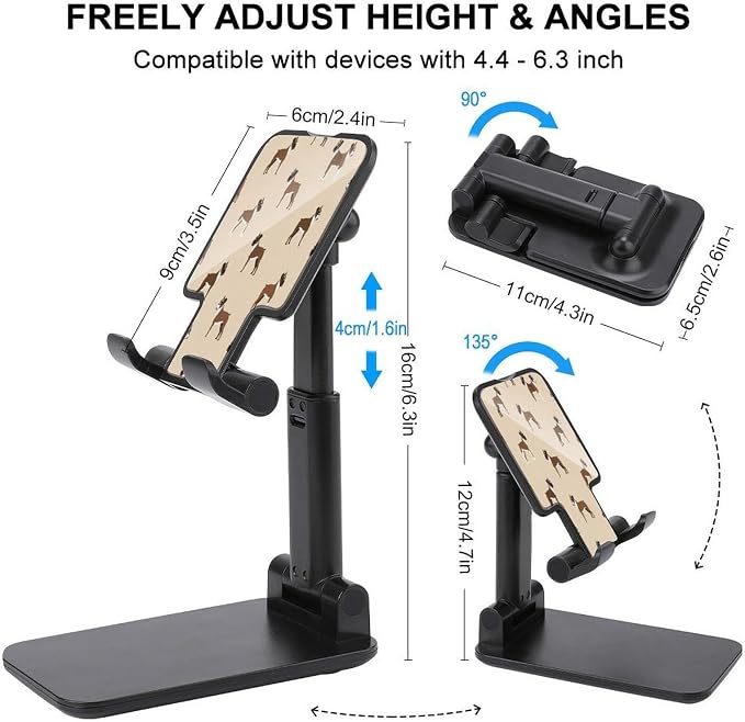 Collapsible Boxer Dog Lover Pet Desktop Phone Holder | Cell Phone Stand, with Anti Slip Pad, Tablet Stand, Desk Office, Travel Accessories