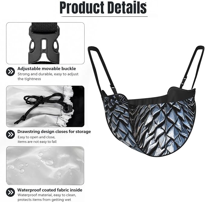 Dragon Scale Armor Car Seat Organizer-Backseat Storage Bag for Travel | Waterproof Durable. Holds Snacks Gear Essentials. Fits Most Cars.