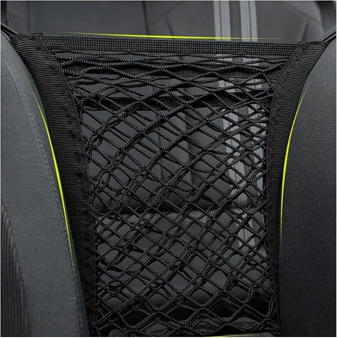 3-Layer Car Mesh Organizer, Stretchable Auto Seat Back Net Bag Safety Barrier, Elastic Mesh Storage Organizer Front Seat Pet Divider for Cars SUVs Trucks, Car Accessories