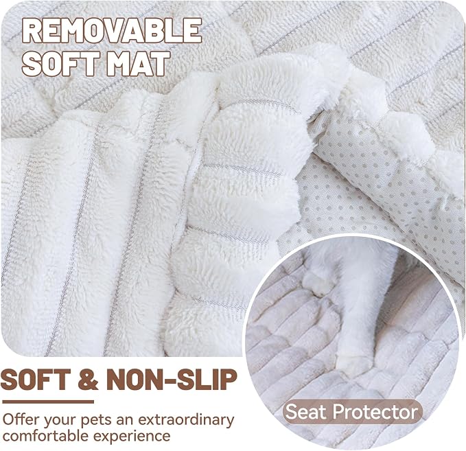 Dog Bed for Car Back Seat, Waterproof Dog Blanket for Car, White | Dog Bed for Car, Back Seat Dog Bed, Washable & Non-Slip Travel Pet Mat for For the Back Seat and Trunk, Fits Car, Truck & SUV