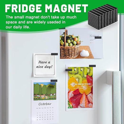 35 Pack Neodymium Bar Magnets 20x5x2mm Black | Fridge Magnetic Strips Refrigerator Blocks Crafts Extra Super Sticky Bar for Science Experiments Classroom Craft Office