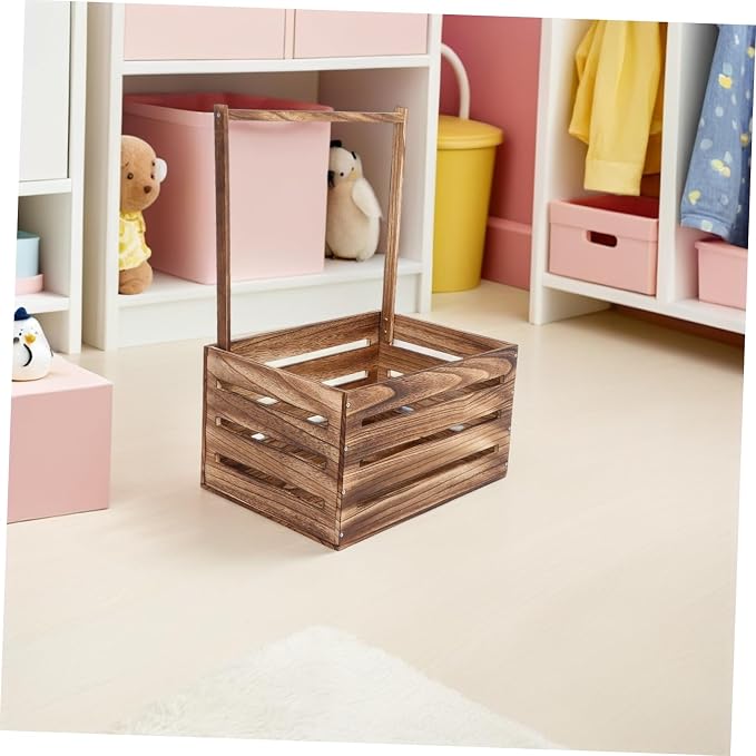 UPKOCH Shower Laundry Basket Wooden Storage Crate Care Products Closet Handle Toy Storage for Newborns for Pregnancy