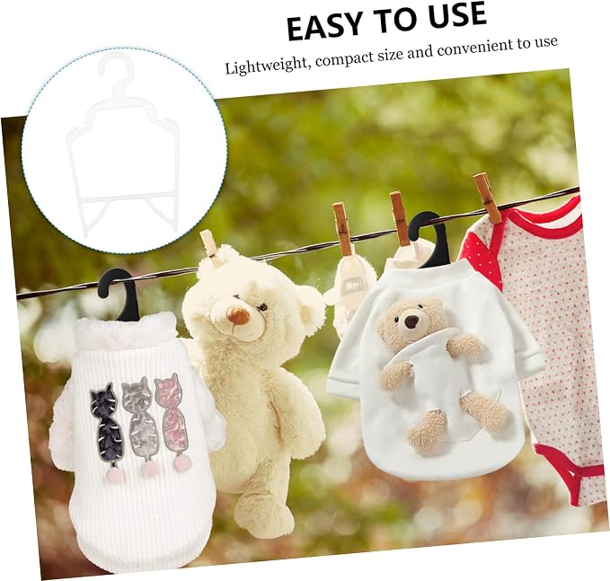10pcs Dog Clothes Hangers Lightweight Pet Clothing Holders for Dogs and Cats Compact and Sturdy Design for Home and Pet Shop Use