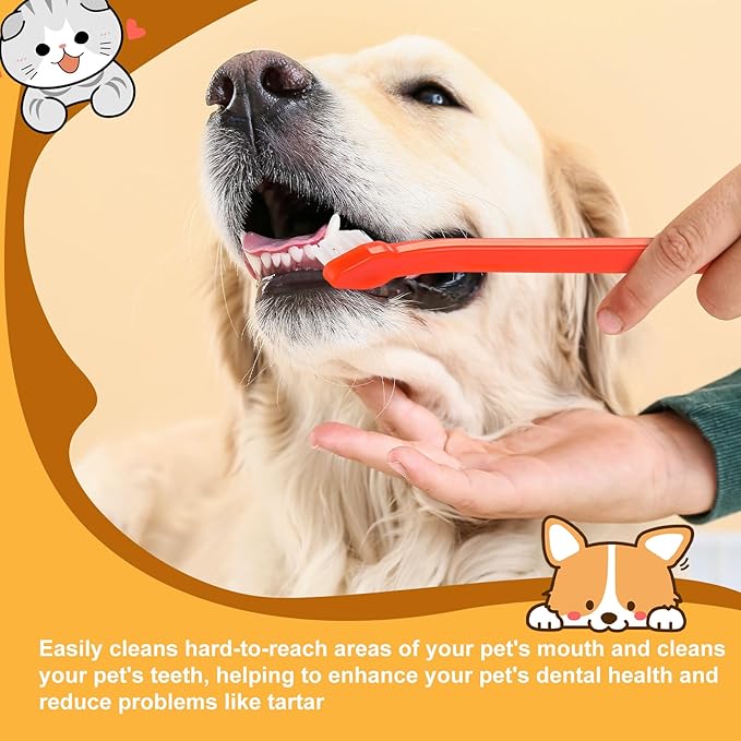 Tioncy 500 Count Small Dog Toothbrush Bulk Pack Long Handle Pet Toothbrushes with Soft Bristles, Dental Care Teeth Cleaning Kit for Small Breed Dogs, Cats, and Puppies (7 Colors)