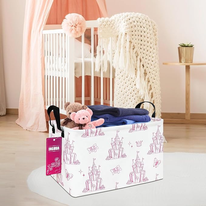Rectangular Castle Storage Basket | Gifts Bag for Toys,Books,Clothes,Gifts,Pets-Perfect for Home,Office,Nursery,Dorm,Shelf