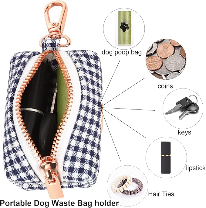 ARING PET Dog Waste Bag Dispenser, Cotton Doggy Poop Bags Holders Attach to Any Leashes, Portable Washable flamingo Pet Waste Pouch Dispenser with Metal Zipper