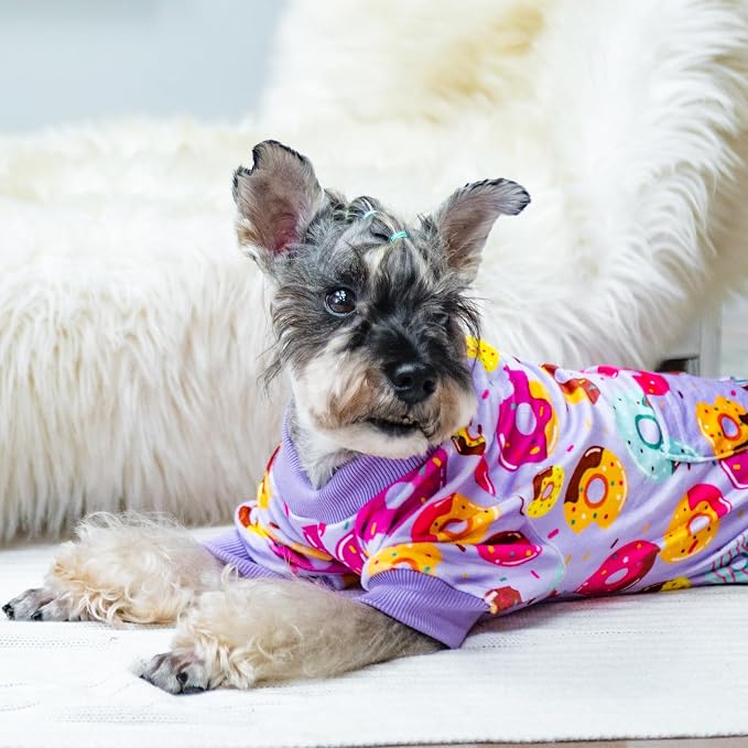 PUPTECK Soft Fleece Dog Pajamas for Small Medium Dogs, Dog Onesie Puppy Sweaters Clothes Jumpsuit Pjs, Cute Jammies Cat Coat Pet Costume Apparel
