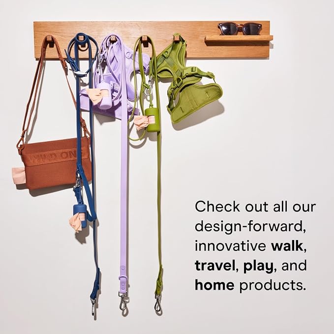 Wild One Dog Poop Bag Holder and Dispenser with Leash Attachment, Leak Proof, Easy Twist Top for Refills, Includes 1 Box Of Bags, Orchid