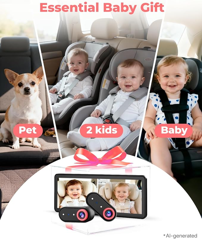 LUCKVIEW BM5PRO Dual Baby Car Camera, Blue 7.2" 1080P Monitor