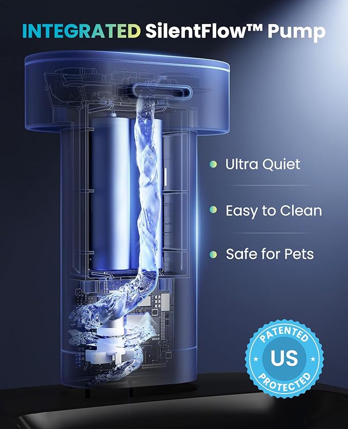 oneisall Cat Water Fountain Stainless Steel Tray: 108oz/3.2L Wireless Pet Fountain for Cats Indoor, Rechargeable Battery Operated Automatic Cordless Water Dispenser for Drinking, Ultra Quiet, BPA-Free