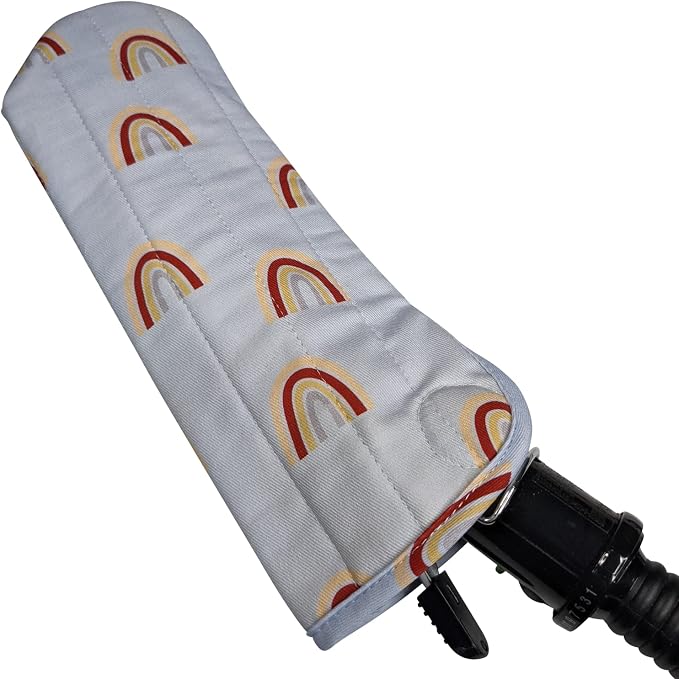 Case/Cover [Heat Resistant] for Curling Irons, Flat Irons or Straighteners, Silicone Coated Lining and Quilted Cotton Pouch for Travel, Gym, or Home [Rainbows]